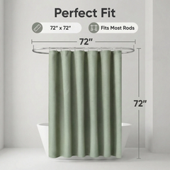 Solid Color Waffle Weave Polyester Shower Curtain