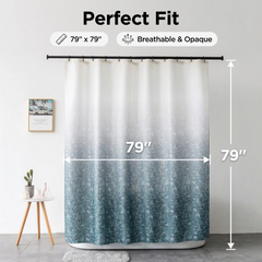 Ombre Roland Floral Polyester Shower Curtain