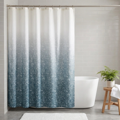Ombre Roland Floral Polyester Shower Curtain