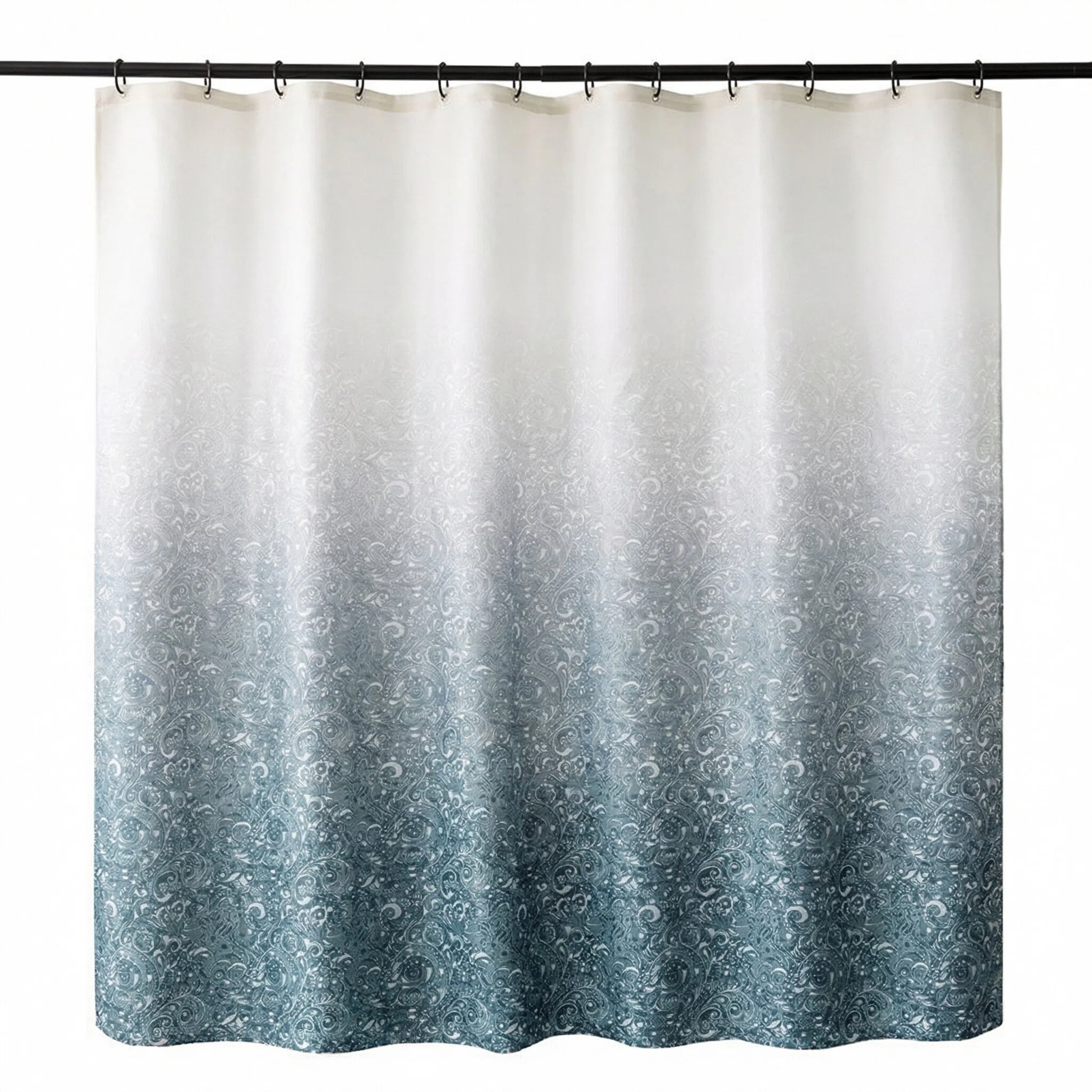 Ombre Roland Floral Polyester Shower Curtain