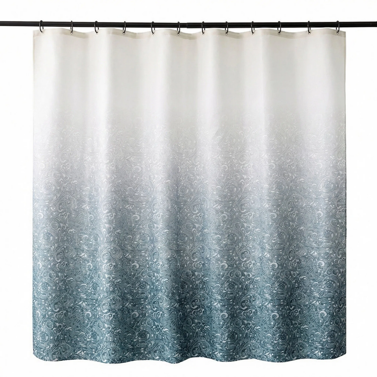 Ombre Roland Floral Polyester Shower Curtain