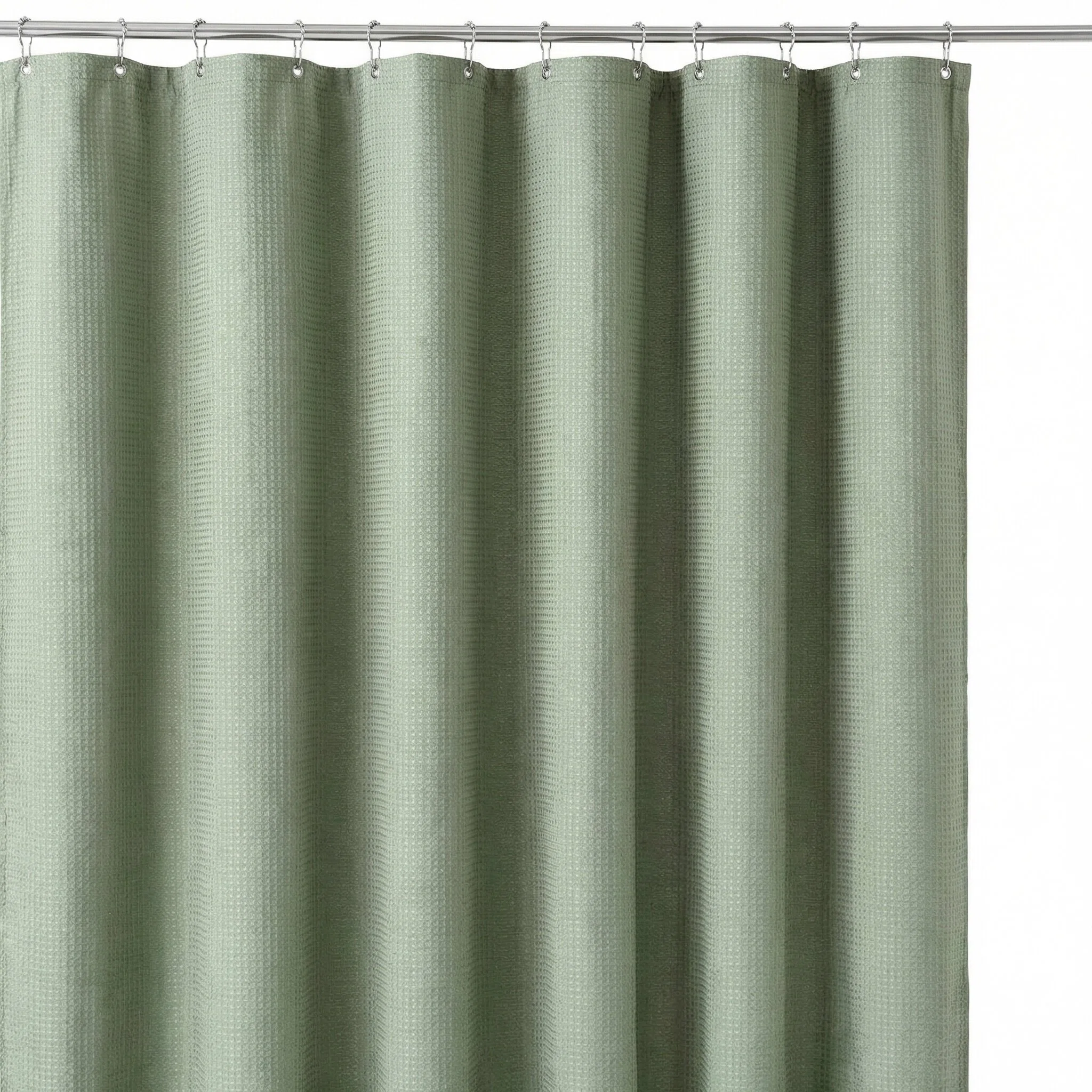Solid Color Waffle Weave Polyester Shower Curtain