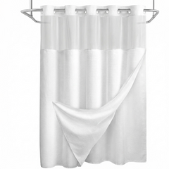 Double Layer Large Hole Waffle Weave Shower Curtain