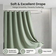 Solid Color Waffle Weave Polyester Shower Curtain