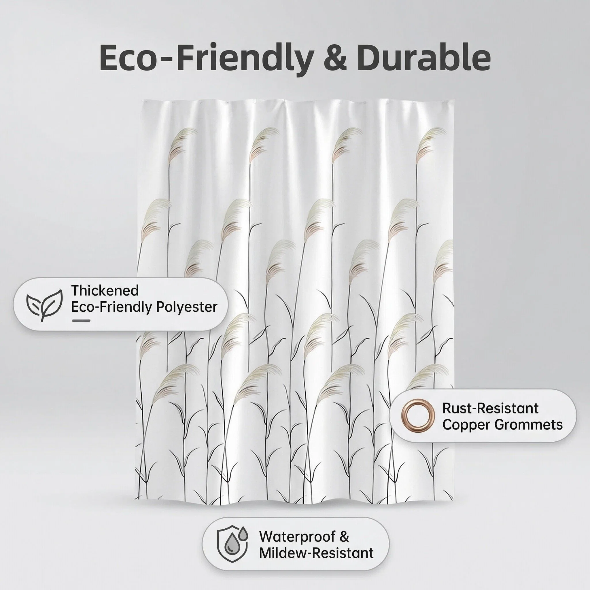 Thickened Fresh Style Polyester Shower Curtain