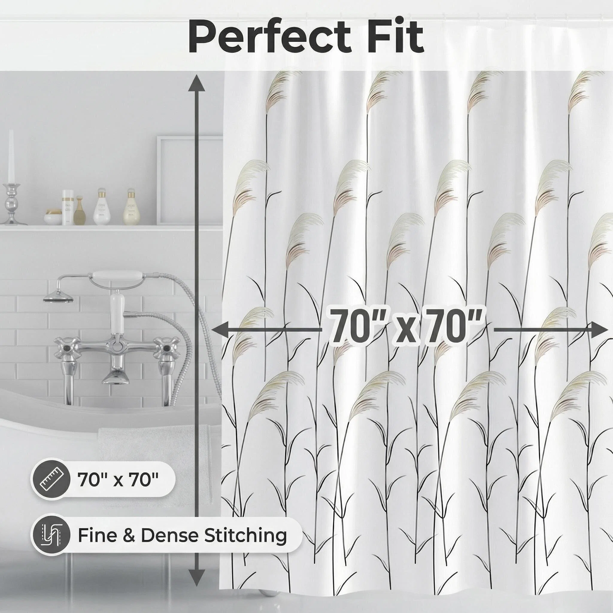 Thickened Fresh Style Polyester Shower Curtain